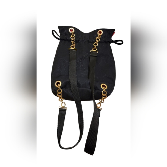 VTG Yves Saint Laurent YSL Reversible Nylon Drawstring Backpack w/COA - Picture 10 of 11